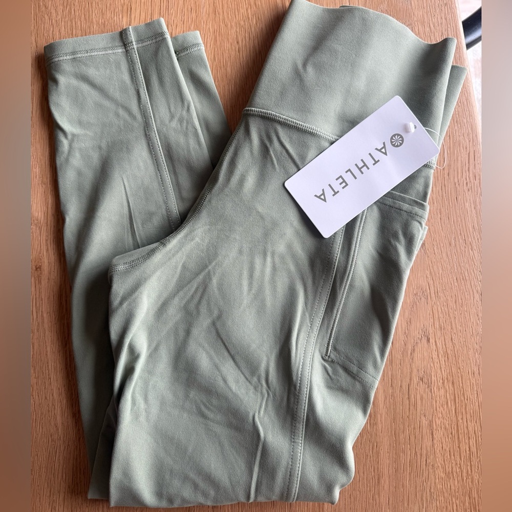 Athleta Sage Green High-Rise Leggings